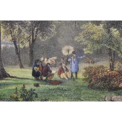 Gravure "Cascade d'Arpenaz" par VILLENEUVE