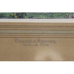 Gravure "Cascade d'Arpenaz" par VILLENEUVE
