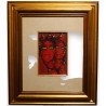 Tableau \"Visages rouges\" signé Jérôme BROMFAY