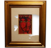 Tableau "Visages rouges" signé Jérôme BROMFAY