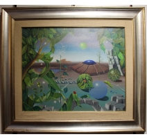 Tableau "Paysage Surréel" signé SPIRO