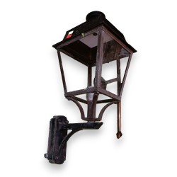 Brass lantern with a black aluminium bracket