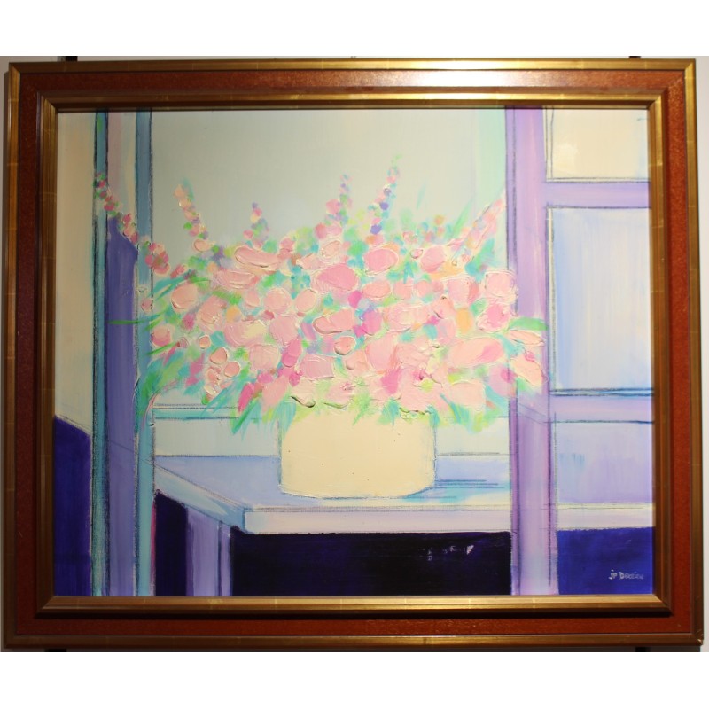 Tableau \"Bouquet de fleurs\" signé J.P. DERRIEN