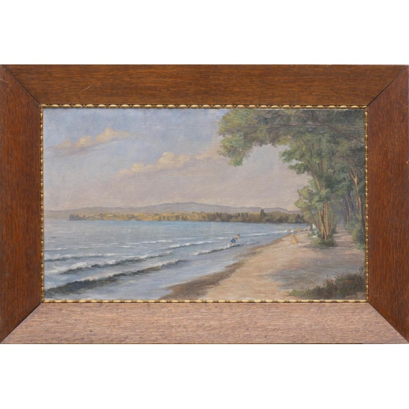 Tableau \"Saint-Sulpice\" signé C. PARISOD 1922
