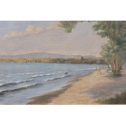 Tableau \"Saint-Sulpice\" signé C. PARISOD 1922