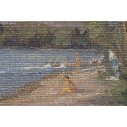 Tableau \"Saint-Sulpice\" signé C. PARISOD 1922