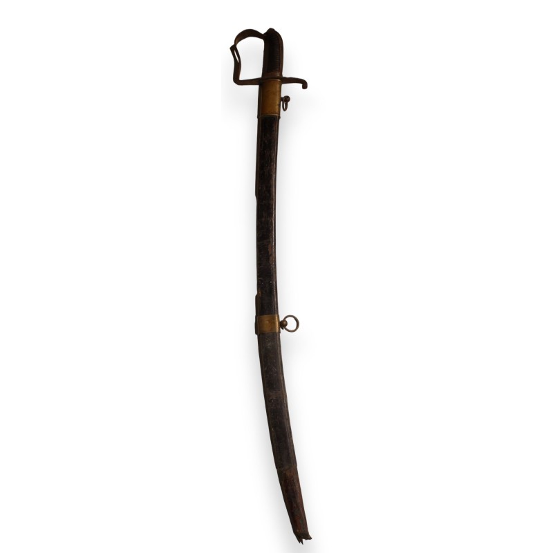Officer’s sabre, known as the ‘Briquet’, with leather scabbard