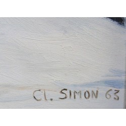 Tableau \"Mont-Blanc\" signé Cl. SIMON 63