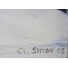 Tableau \"Mont-Blanc\" signé Cl. SIMON 63