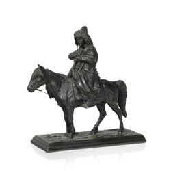 Sculpture Kirghize à cheval signée A. OBER 1872