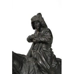Sculpture Kirghize à cheval signée A. OBER 1872