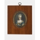Miniature portrait de femme monogrammée VV