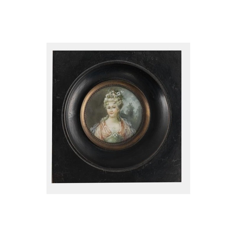 Miniature portrait de femme "Comtesse de Barry"