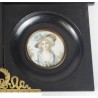 Miniature portrait de femme au chapeau
