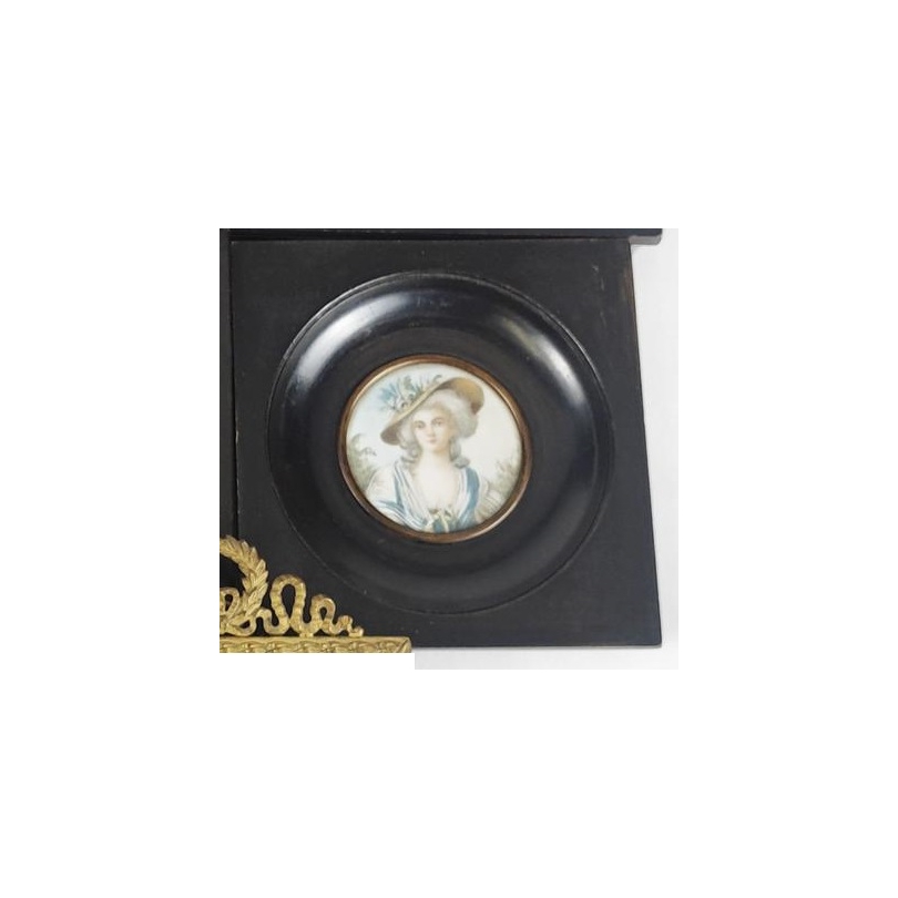 Miniature portrait de femme au chapeau