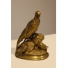 Bronze \"Faisan et ses petits\" signé J. MOIGNIEZ