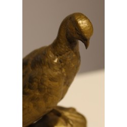 Bronze \"Faisan et ses petits\" signé J. MOIGNIEZ