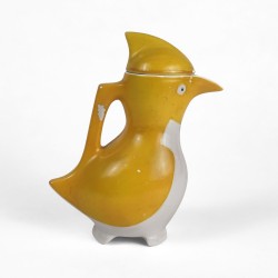 Pichet \"Pingouin\" jaune en porcelaine
