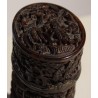 Finely carved bone box with a silver clasp