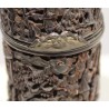 Finely carved bone box with a silver clasp
