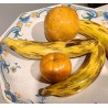 Assiette octogonale \"Fruits\" en faïence
