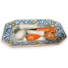 Assiette rectangulaire "Légumes" en faïence