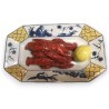 Assiette rectangulaire \"Homards\" en faïence