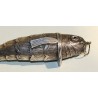 Poisson articulé en argent, yeux en verre