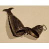 Poisson articulé en argent, yeux en verre