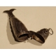Poisson articulé en argent, yeux en verre