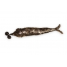 Poisson articulé en argent, yeux émaillés