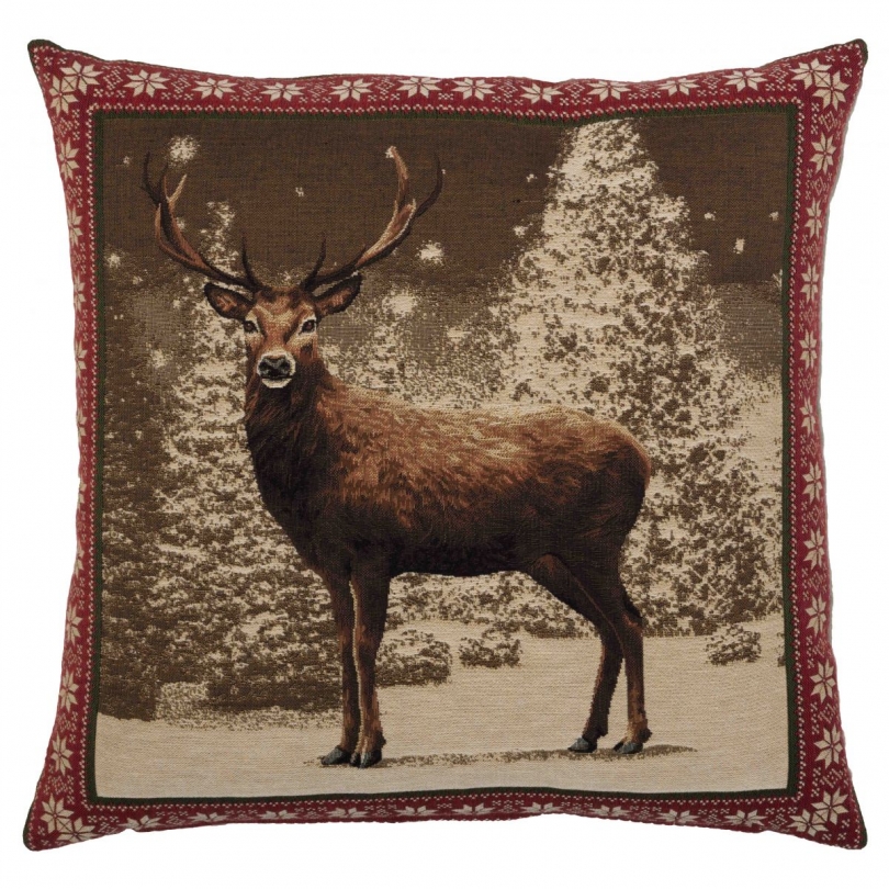 Coussin "Cerf dans la neige"