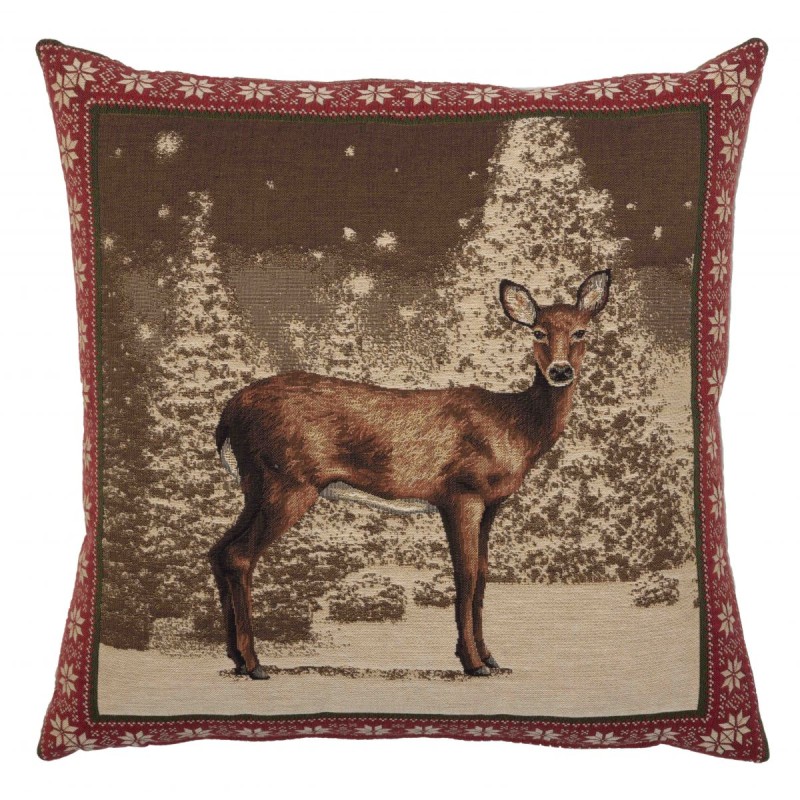 "Deer in the Snow" cushion at Moinat SA – Antiques and home décor