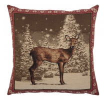 Coussin "Biche dans la neige"