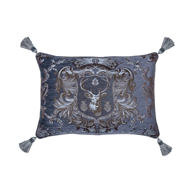 'Regal Stag Blue' Large Cushion