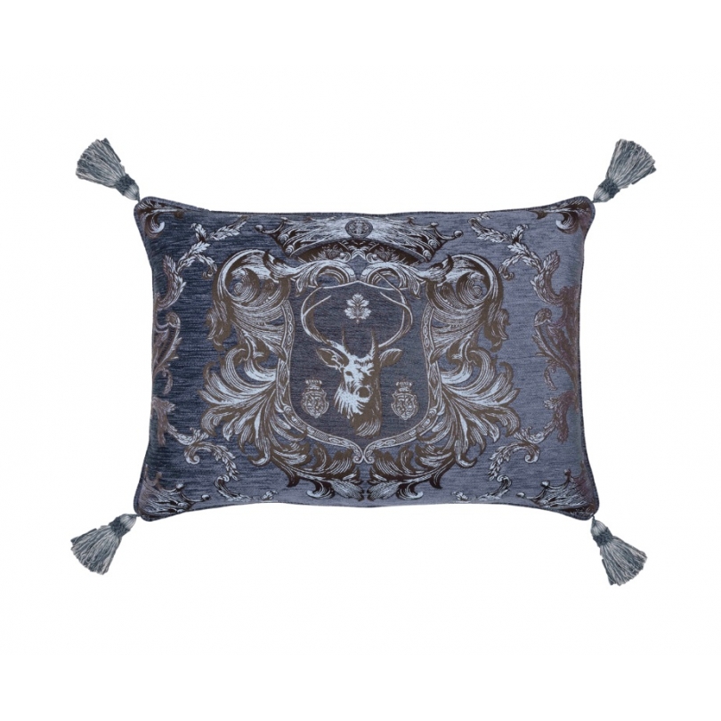 Coussin "Regal Stag Bleu" Large