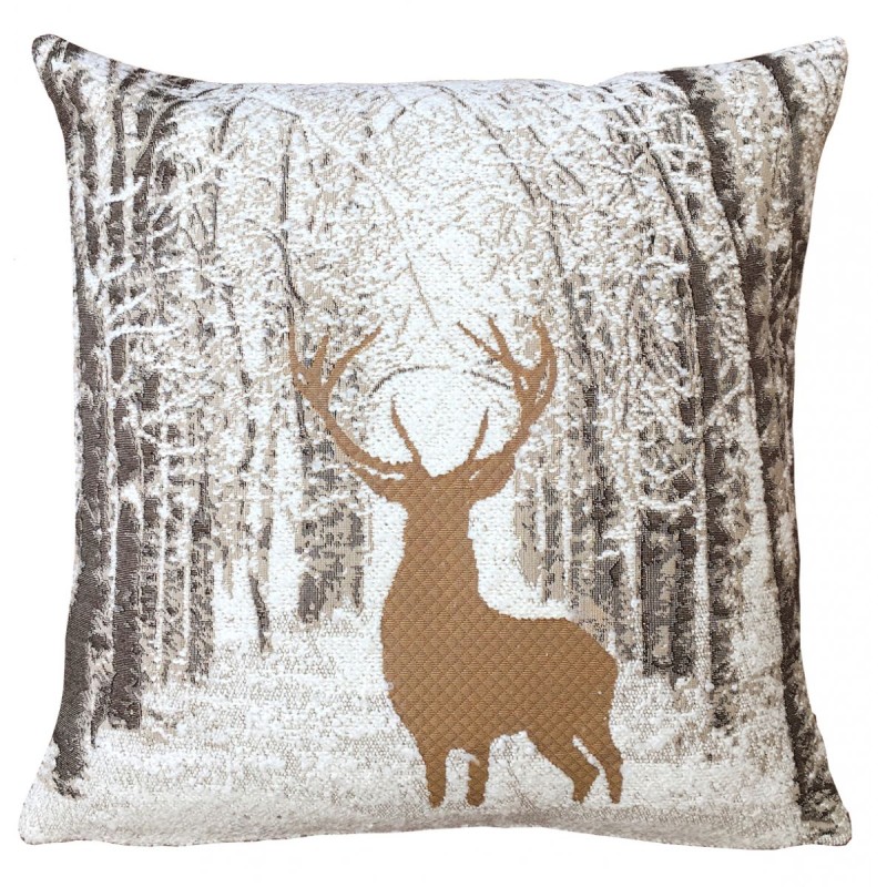 'Deer Silhouette in the Snow' cushion