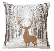 Coussin "Silhoutte de Cerf dans la neige"