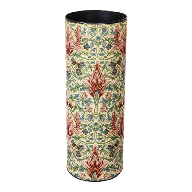 Round tapestry umbrella stand, ‘Red Flowers’ design