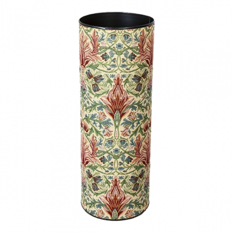 Porte parapluie rond en tapisserie "Fleurs rouges"