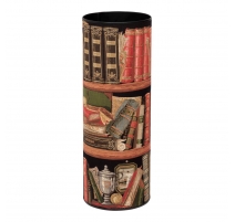 Porte parapluie rond en tapisserie "Livres"