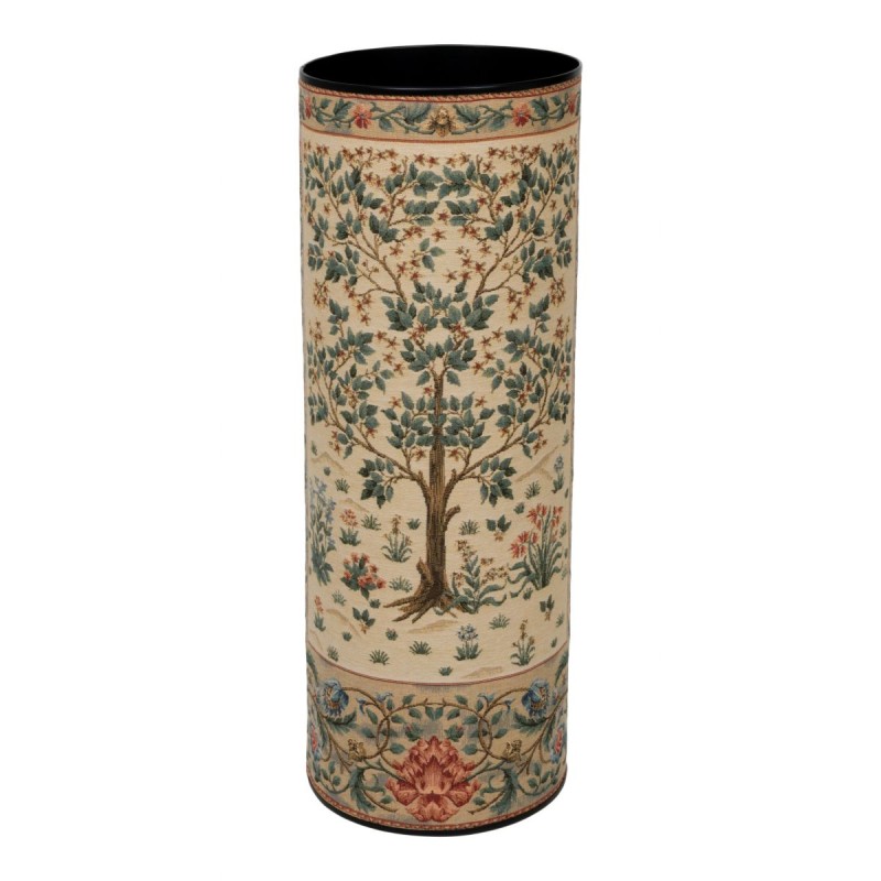 Round tapestry umbrella stand featuring the ‘Tree of Life’ design