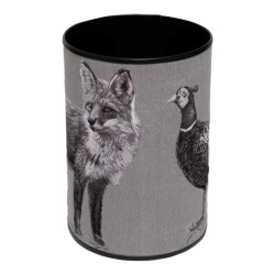 Corbeille à papier ronde en tapisserie \"Renard\"