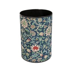 Corbeille à papier ronde en tapisserie \"Fleurs\"