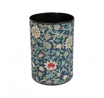 Corbeille à papier ronde en tapisserie "Fleurs"