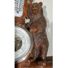 Porte-manteau baromètre en bois sculpté de Brienz