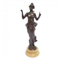 Bronze Femme socle en marbre beige