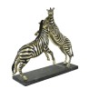 Bronze argenté \"Combat de zèbres\"