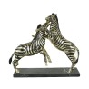 Bronze argenté \"Combat de zèbres\"