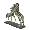 Bronze argenté \"Combat de zèbres\"